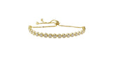 Charming Tennis Bracelet Yellow Gold Colour 925 Sterling Silver studded with 4mm CZ Toggle / Slider